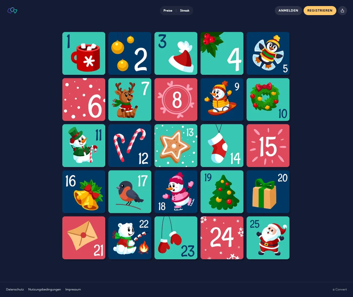 Digitaler Adventskalender mit 24 Türchen